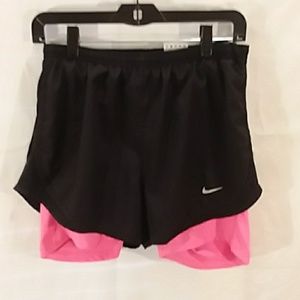 Nike running shorts with pink liner